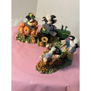 VTG HTF Mary's Moo Moos John Deere "Deerest Harvest" Special Issue 3 pc Set 00'